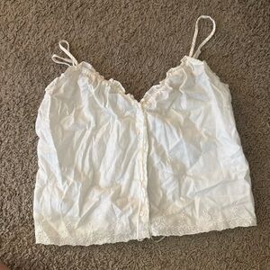 Vintage VS White Lace Trim Women's Top